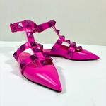 Valentino Garavani  Roman Stud leather Point Toe Flats Pink 37.5 NEW Photo 7