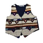 Jane Ashley  Women's Multicolor Patchwork Western Southwest Cowboy Vest Size M Photo 0