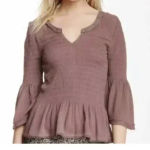 Free People  Sugar Magnolia Smocked Blouse Size Xs Photo 0