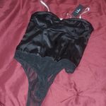 NWT LULU'S SATIN BUSTIER STRAPLESS THONG BODYSUIT W/FULL ZIP SNAP CROTCH STYLE Black Size XS Photo 10