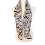 Adrienne Landau  women's neutral colored mosaic pattern square silk scarf Photo 2