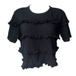 Current/Elliott Current/Elliot Claudia Boxy Oversized Tee in Black, Sz 0 (X/S) Photo 2