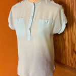 Vintage 80s dressy baby blue blouse Photo 6
