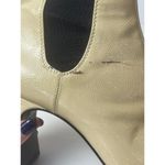 ZARA  Beige Patent Leather Square Toe Side Goring Heeled Ankle Boots Size 6‎ Photo 8
