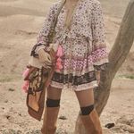 Spell Untamed Tunic Dress Lavender Bohemian Festival Witchy Folk Art Size Small Black Photo 14