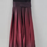 Slny Ombre Satin Wrap Gown Size 10 Black Maroon Formal Maxi Dress Evening Photo 0