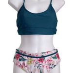 Beachsissi Floral Printed Bikini Set Top Bottom Small Pink Green Photo 0