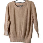 Anthropologie Metallic blend Peach crew neck 3/4th sleeve sweater Sz M Photo 0