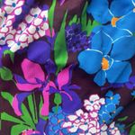 Vintage 60s Mod Mini Shift Dress Purple Floral Print Sleeveless Floral XS Retro Size XXS Photo 5