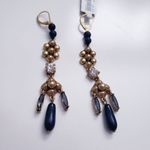 J.Crew  Gold and Blue Stone Dangle Earrings Photo 1