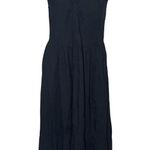 Vince  Black Off Shoulder Twist Front Dress Linen Blend  Full Skirt Size 12 NEW Photo 2