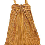 Kirious Copper Pleated Mini Dress Sleeveless Empire Waist Stretch Party Sz Small Gold Photo 0