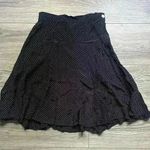 Laura Ashley  Navy White Polka Dot Flare Skirt 80s 90s Feminine Size 6 Photo 0