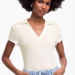 Madewell Ribbed V-Neck Polo Tee Shirt Top Size XL Photo 0