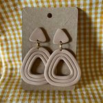 Handmade Clay Earrings Tan Photo 0