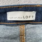 Loft High Rise Mom Jeans Frayed Hem Dark Wash Denim Comfort Stretch Size10 Photo 4