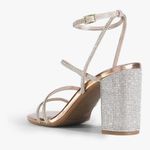Dream Paris Dream Pairs Heels Block Strappy Square Open Toe Rose Gold Rhinestone Sandals 6.5 Photo 6