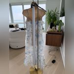 Lulus Beautiful Memories White Floral Print Trumpet Midi Dress - Size L Photo 4