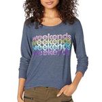 Chaser NWT glitter weekends crew sweatshirt Photo 0