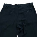 Eileen Fisher  Silk Black Crepe Trouser Pants Medium Dress Work Career High Waist Photo 3