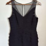Eliza J  Black Fitted Tiered Sleeveless Evening Dress Size 10 Photo 1