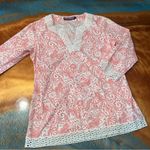 Vineyard Vines Tunic Starfish Shell Seahorse logo print Pink and white medium Photo 0