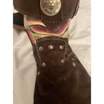 Ed Hardy  Tattoo Print Fur Lined Winter Boots Brown Buckle Studded size 6 Photo 6