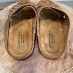 Comofortiva Gala Crisscross Slides Metallic Suede Leather Memory Foam Size 7W Tan Photo 3