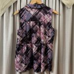 Vera Wang Simply Vera Purple Pink Black Sleeveless Blouse Size Small Photo 4