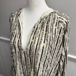 Sézane Sezane Bonny Sequin Long Sleeve Pullover Blouse Top Tassels Cream Ecru 38 Photo 6