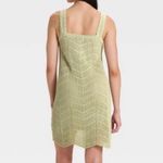 A New Day Crochet Chevron Tank Dress Light Green Size S Square Neck Sleeveless Photo 5