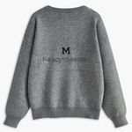 Commence Commense Womens “Oversized “M” Grey Letter Printed Sweater Size XL Photo 3