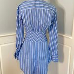 ZARA Cotton Poplin Striped Hourglass Fitted Belted Shirt Dress Small Photo 7