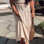 Tiered Skirt And Crop Top Set Tan Size M Photo 1