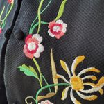 Victor Costa Occasion Floral Embroidered Coat Tunic Jacket Vintage Size 1X Black Photo 5