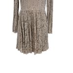 Needle & Thread Guipure Lace Mini Dress Long Sleeve Beige Gray Size US 8 Photo 4