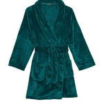 Victoria's Secret Plush Short Robe for Women Forest Green Size XS/S Photo 0