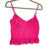 superdown Cadence Hot Pink Ruffle Cropped Cami Tank Top Blouse Size Medium Photo 0