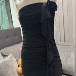 🌸AMTIOUS elegant strapless ruched dress ✨ Black Size M Photo 4
