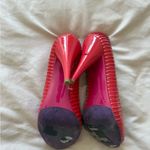 Miu Miu  | Red/Pink Patent Leather peep toe heels Photo 3