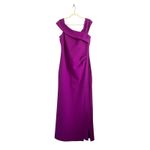 Rickie Freeman Teri Jon Maxi dress Magenta Sz 14 Chic Asymmetrical Shoulder Gown Purple Photo 1