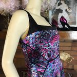 JAY GODFREY PURPLE, PINK & BLACK PRINT BODY CON SHEATH DRESS (10) Photo 7