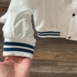 IVL Cropped Varsity Bomber White with Blue Stripes Size XS NWT Photo 2