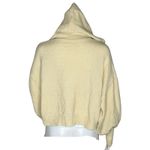 Free People Sweater Womens XS Cream Crop Hoodie Balloon Sleeve Minimal Neutral Photo 3
