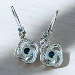 Boutique Sterling Silver &  Cubic Zirconia Crystal Clover Design Earrings New Photo 2