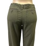 Dollhouse Linen Blend  Olive Green Raw Hem Casual Crop Beach Pants Juniors Size 9 Photo 6