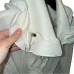 Samuel Dong Ivory Trench Coat with Ruffle Accents Jacket Dress Zip Up size small White Photo 1