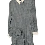 PETERSYN Womens Grey Plaid Collared Long Sleeve Ruffle Mini Dress Size XL Photo 2