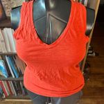 Madewell orange v-neck sustainable XS sleeveless shirt Photo 0