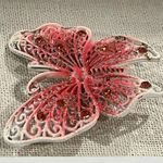 VTG Y2K Hot Ombre Pink Butterfly Brooch Pin Rhinestones Fairy Whimsical Party Photo 3